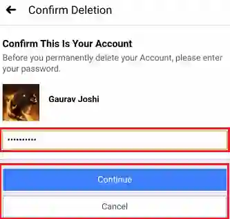 How to delete fb account